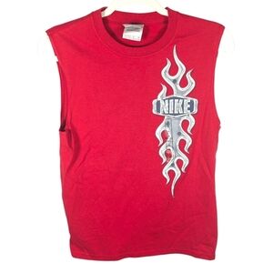 Nike Y2K Deadstock Boys Flame Biker Style Tank Top Sleeveless Size M(10-12)